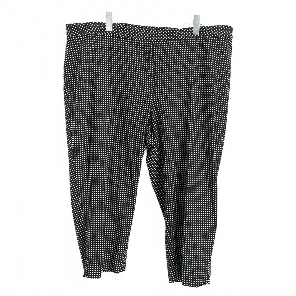 Talbots | Women’s Cropped Capri‎ Pants Black White Dots Size 24W